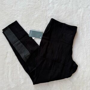 Lysse Black pants with Faux Leather Detail